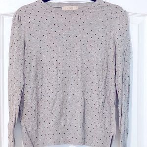 Loft Gray and Black Polka Dot Sweater-sz Med